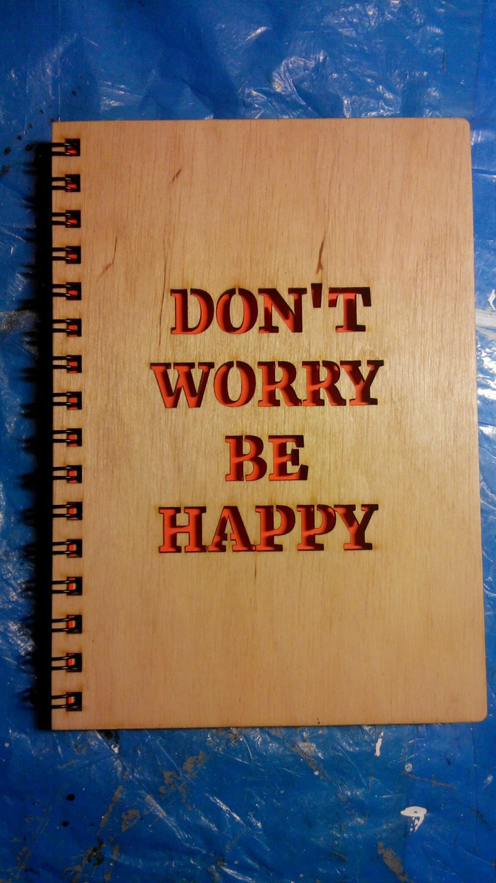 Дерев'яний блокнот А5 Dont Worry..., фото 1
