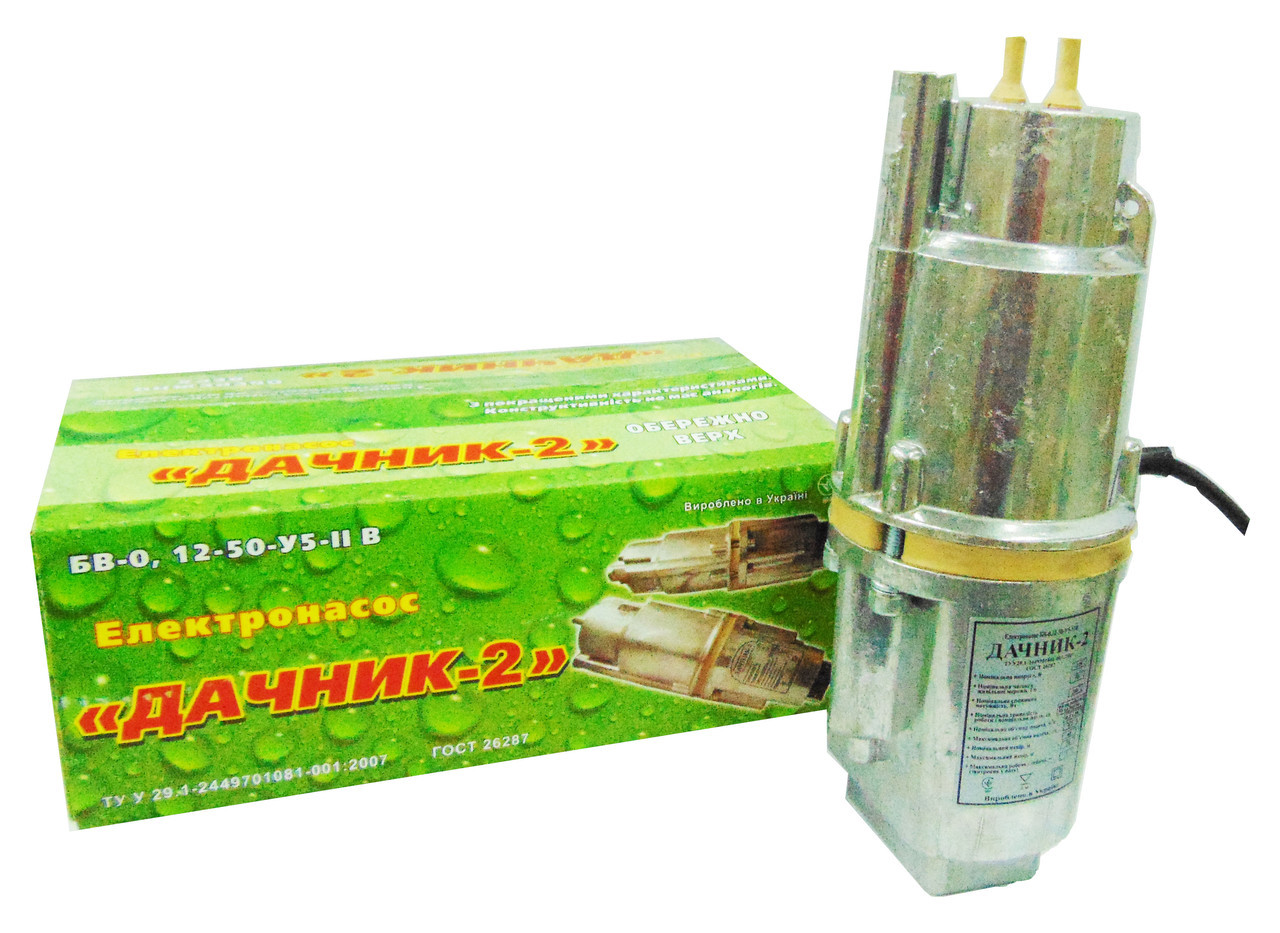 Вібраційний насос "Дачник-2", верх. паркан, 2 клапана ПТ-9902