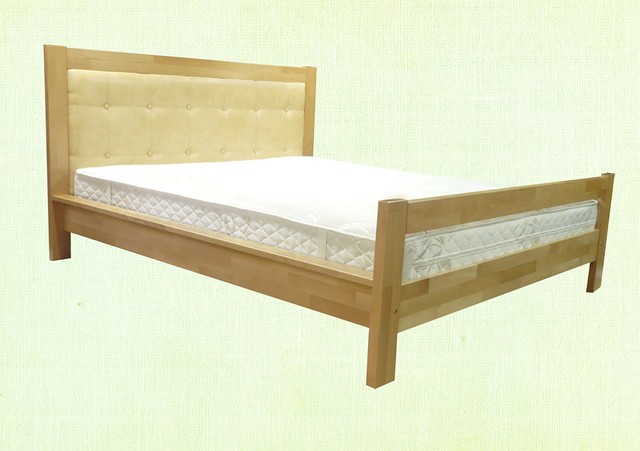 Ліжко двоспальне з натурального дерева в спальню Цезар (бук)160*200 Неомеблі - фото 2 - id-p4118219
