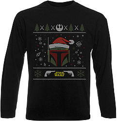 Футболка з довгим рукавом Star Wars - Boba Fett - X-MAS (чорна)