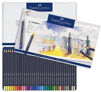 Кольорові олівці Faber Castell GOLDFABER 114736 в металевій коробці (36 кол.)