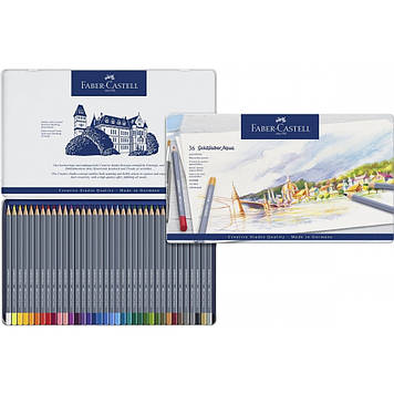 Акварельні олівці Faber Castell GOLDFABER 114636 в металевій коробці (36 кол.)