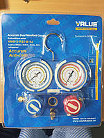 Манометр (Блістер) NEW 68 мм колектор двовенний VALUE VMG -2 R22 -В - 02