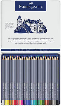 Акварельні олівці Faber Castell GOLDFABER 114624 в металевій коробці (24 кол.)