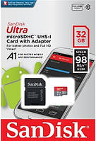 Карта пам'яті SanDisk micro SDHC 32Gb Ultra A1 Class 10 UHS-1 +SD adapter