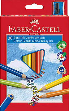 Тригранні кольорові олівці Faber Castell JUMBO 116530 (30 кол.)