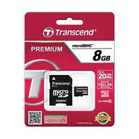 Карта пам'яті TRANSCEND micro SDHC 8Gb (class10) +SD adapter