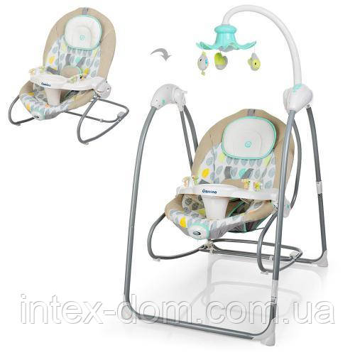 Дитячі шезлонг-гойдалки Bambi ME 1020-12 (Сіро-м'ятний), фото 1