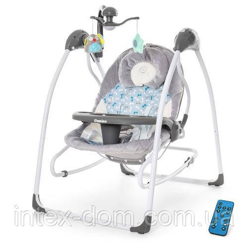 Дитячі шезлонг-гойдалки El Camino ME 1028-4 (сіро-блакитна), фото 1