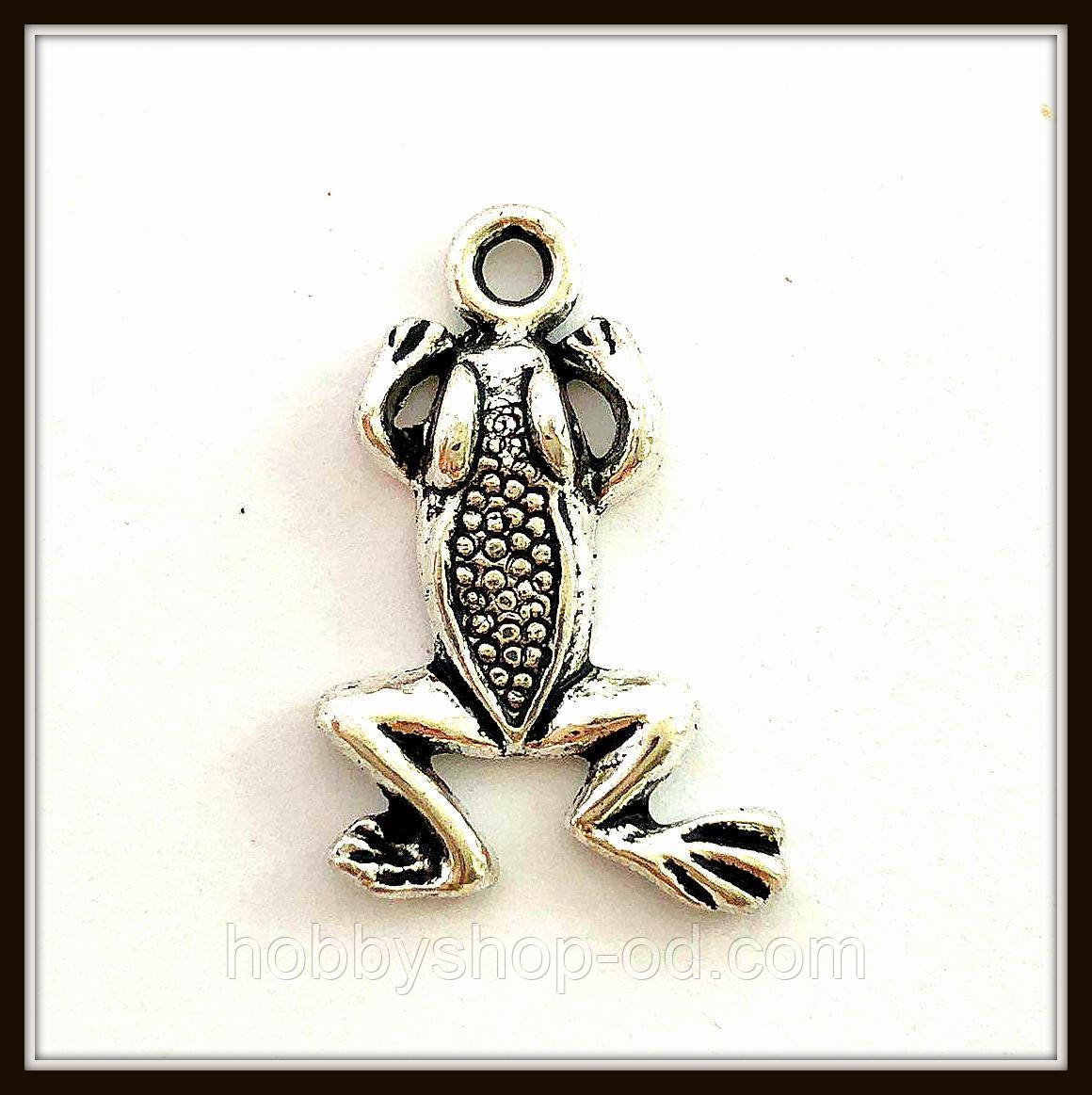 Метал. підвіска "жаба" срібло (см) 12 шт. в уп., фото 1