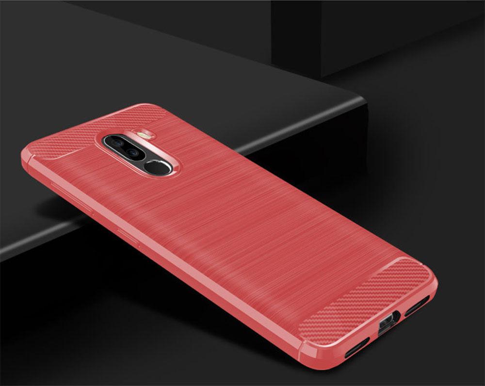 Чохол Carbon для Xiaomi Pocophone F1 червоний, фото 1