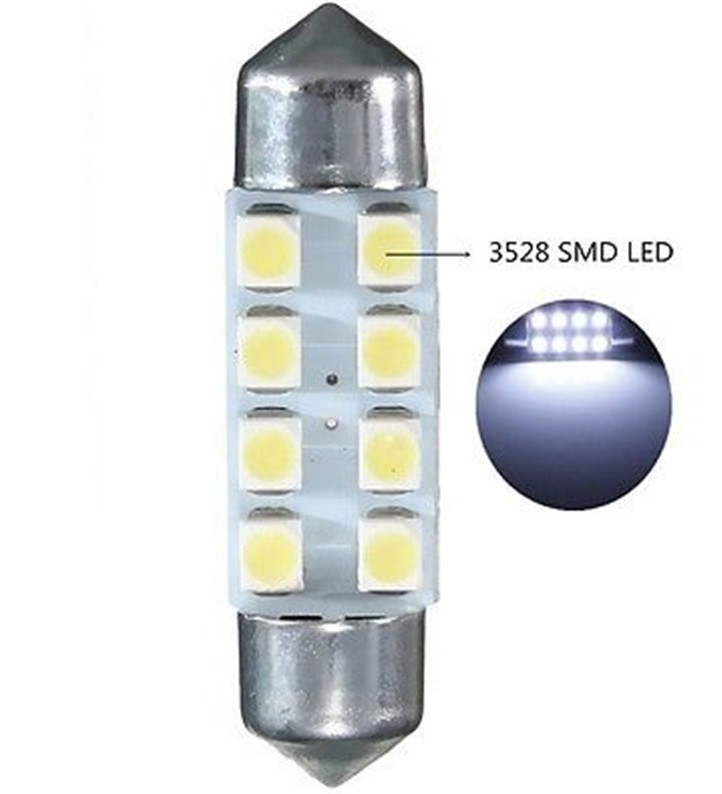 LED Лампа C5W 36 мм 8 SMD3528 12V (білий холодний)