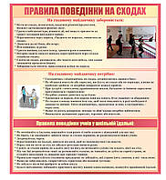 Стенд для школи "Правила поведінки на сходах"