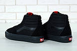 Зимові чоловічі кеди Vans Old Skool CANVAS SK8-HI all black теплі з хутром, фото 3