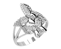 Кольцо женское серебряное Diamond butterfly
