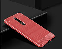 Чехол Carbon для Nokia 6 2018 красный