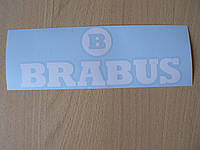Наклейка vc бренд BRABUS 193х70мм на авто белая Брабус тюнинг Mercedes Smart Мерседес Смарт