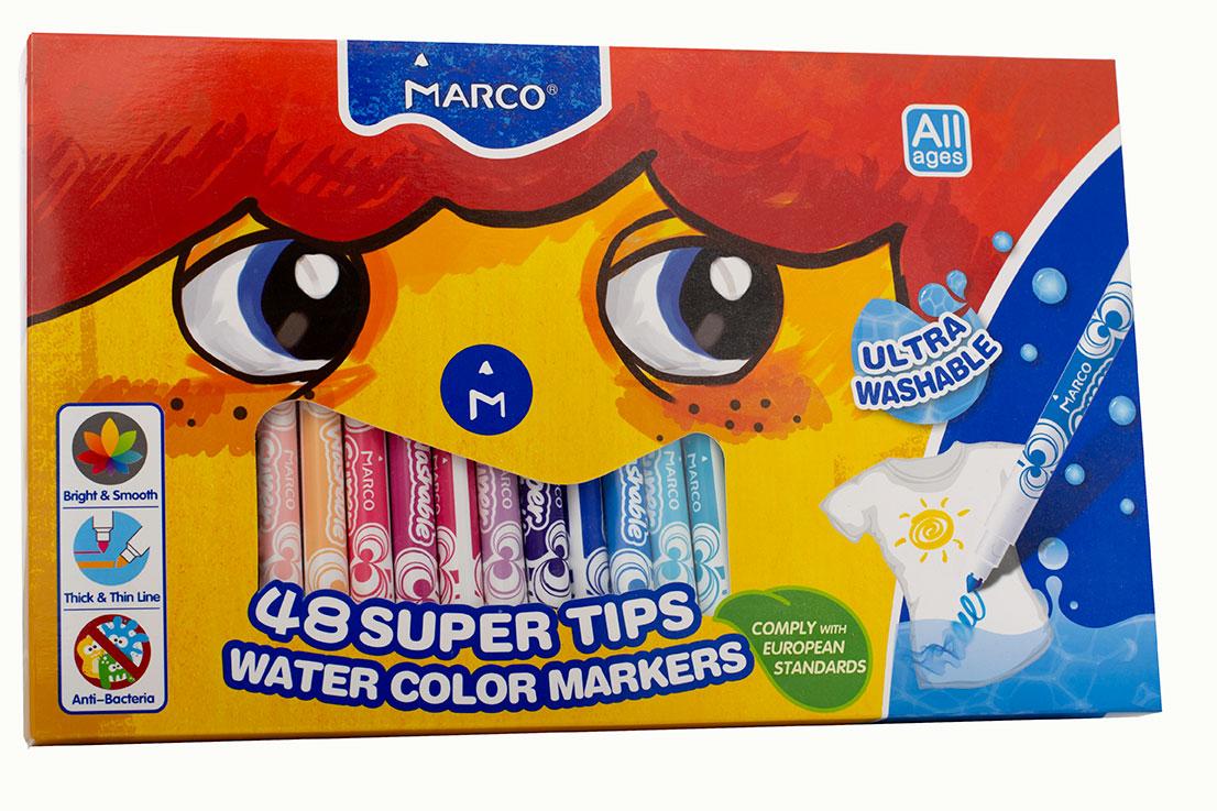 Ломастери 48 кольорів Marco Super Washable картонна упаковка 1630-48