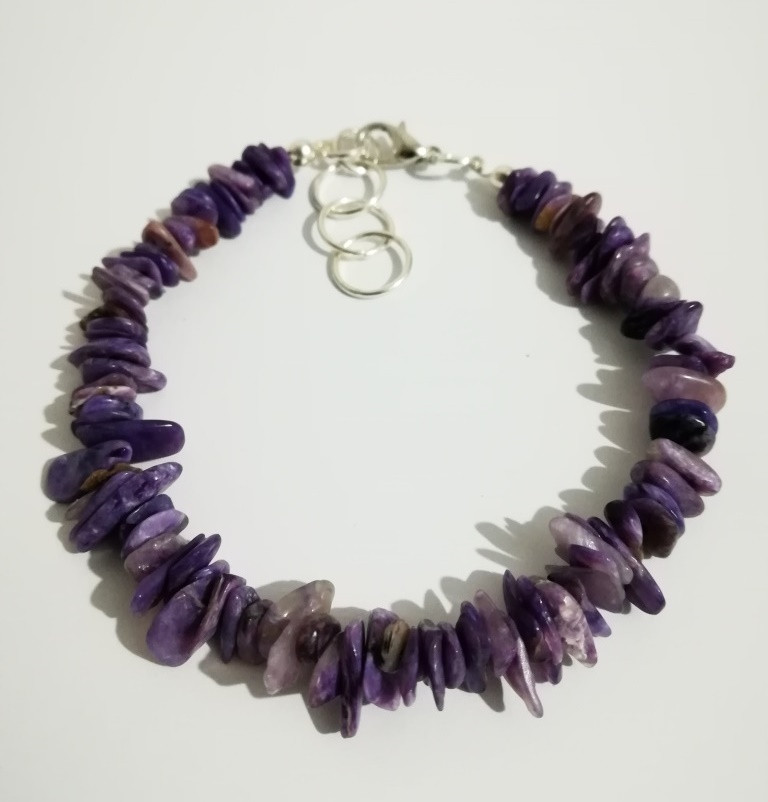 Чаровитовий браслет, натуральний камінь, колір фіолетовий і його відтінки, тм Satori/Sb — 0081