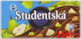 Шоколад молочний Студенческа STUDENTSKA ORIGINAL MLECNA з горіхом арахісом, желе, грушею 180 г