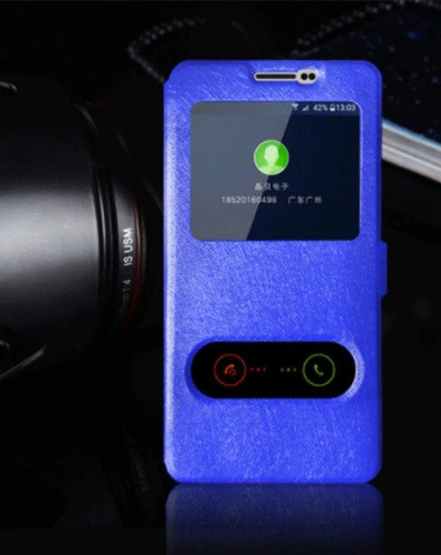 Чохол-книжка з подвійним вікном для Huawei Y5 2018 синій