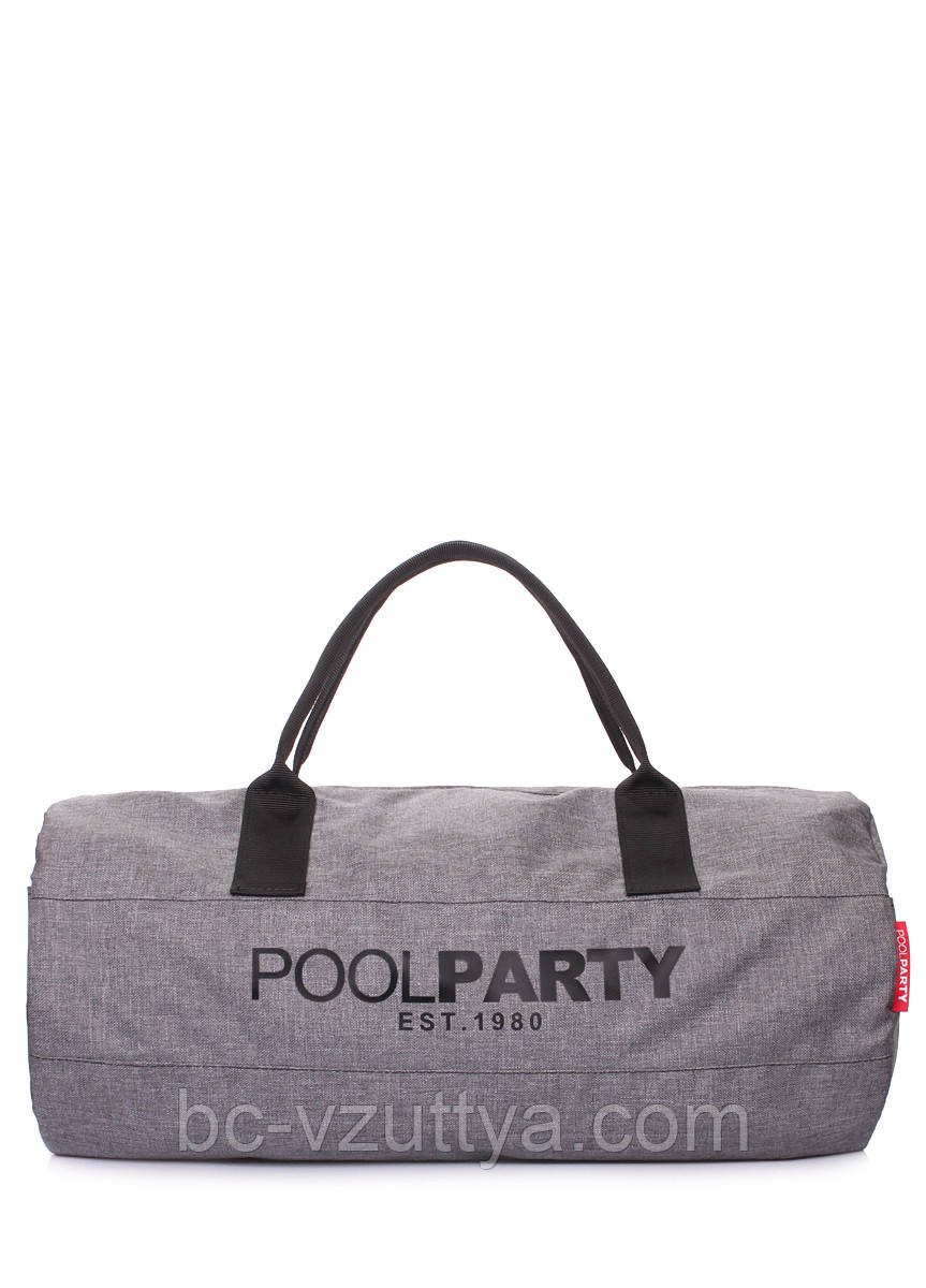Спортивна-повсякденна текстильна сумка POOLPARTY Gymbag сіра