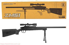 ZM51, гвинтівка топ якості, 6мм кульки, сошки, коліматор, іграшкова зброя, подарунки для дітей