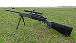 Іграшкова снайперська гвинтівка ZM51с обважнювачем, на пульках з сошками,іграшкова зброя, оптичний приціл, фото 3
