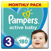 Підгузки дитячі Pampers Active Baby Midi 3 (6-10 кг) Monthly Pack 180 шт