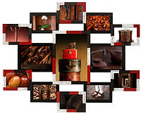 Рамки для 13 фото (дерево) 85*70 см ( фото коллаж ) ФР0013 Красный+Белый+Чёрный