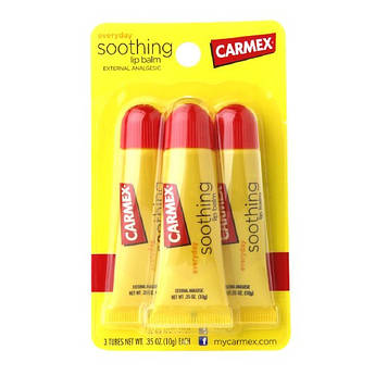 Лікувальний протигерпесний зволожувальний бальзам для губ Carmex Original Flavored Lip Balm Value Pack 3 x 12 г