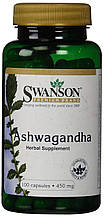 Антистрес, Індійський женьшень, Swanson, Ashwagandha 450 мг 100 капсул