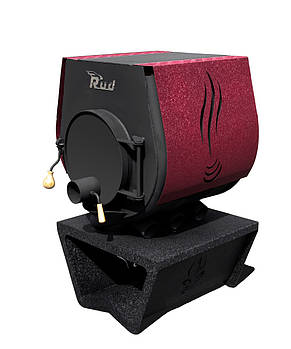 Опалювальна конвекційна піч Rud Pyrotron Кантрі 01 з варильною поверхнею (потоплювальна площа 80 кв. м. Обшивка декоративна (бордова)