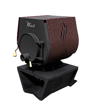 Опалювальна конвекційна піч Rud Pyrotron Кантрі 01 з варильною поверхнею (потоплювальна площа 80 кв. м. Обшивка декоративна (коричнева)