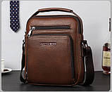 Чоловіча сумка через плече Weixier Барсетка Чоловіча сумка для документів Коричнева, фото 2