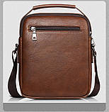 Чоловіча сумка через плече Weixier Барсетка Чоловіча сумка для документів Коричнева, фото 4