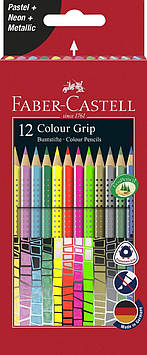 Акварельні олівці Faber Castell ART GRIP Pastel-Neon-Metallic 201569 (12 цв.)