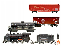 Дитяча залізниця Великий Колекційний торговий поїзд з ліхтарем і димом Roil King, фото 4