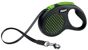 Рулетка Flexi Design для собак лента S, до 15 кг синяя зеленая