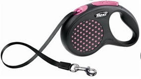 Рулетка Flexi Design для собак стрічка S, до 15 кг синя рожева