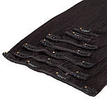 Волосся на шпильках 50 см. Колір #1В Натуральний Чорний, фото 2