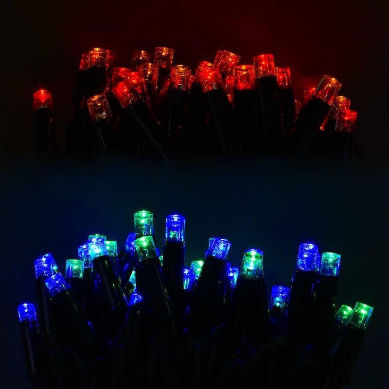 Гірлянда вулична світлодіодна з можливістю додавання довжини на 100 лампочок, 10 метрів, мультиколор, фото 1