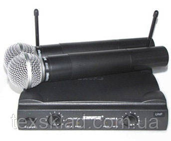 Микрофоны SHURE SM58 2шт, база UT4 UHF - фото 1 - id-p936821