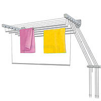 Сушка настінна стельова на 6 стержн Флоріс 1,4 м. для сушки білизни та одягу після прання у ванній кімнаті і на балконі