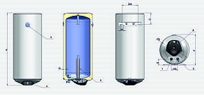 Водонагрівач ELDOM Style DRY 72266WDG 120 L 2*1.0 kW, фото 3