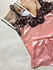 Жіноча атласна піжама майка шорти персик, фото 2