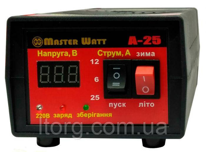 Автоматичний мініпуско-зарядний пристрій "Maser watt" А-25 для акумуляторів 12 В 25 А