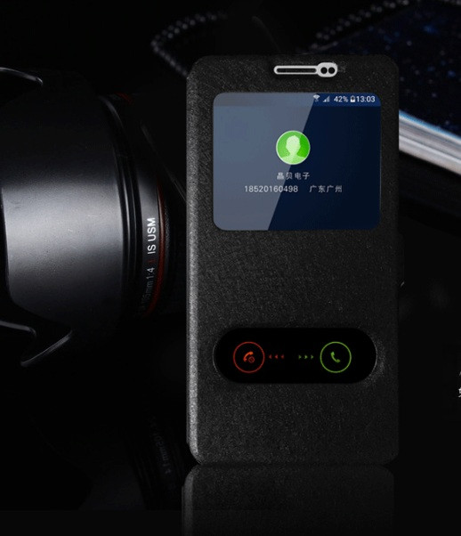 Чохол-книжка для Samsung j4 2018 / j400 з подвійним вікном чорний