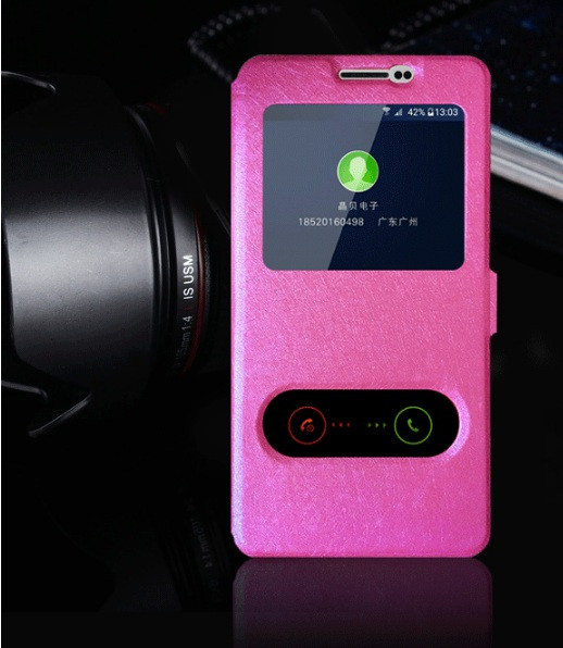 Чохол-книжка для Samsung j4 2018 / j400 з подвійним вікном рожевий