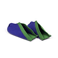 Тапочки для дома и бани войлочные Luxyart Цветные большие, размер 40-46, синий с зеленым(LS-148)